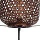 GloboStar® CURACAO 999-0041 Μοντέρνο Επιδαπέδιο Φωτιστικό Μονόφωτο 1 x E27 IP20 Μαύρο Μέταλλο με Καφέ Ξύλο - Μ30 x Π30 x Υ165cm