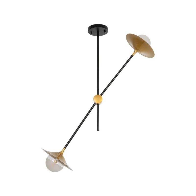GLOBOSTAR® JOLIET 999-0043 Μοντέρνο Φωτιστικό Οροφής με Ντουί 2 x G9 AC 220-240V IP20 - Μαύρο & Χρυσό - Μ93 x Π20 x Υ106cm