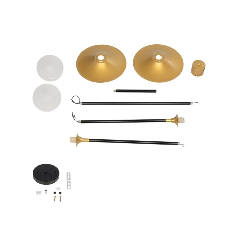 GLOBOSTAR® JOLIET 999-0043 Μοντέρνο Φωτιστικό Οροφής με Ντουί 2 x G9 AC 220-240V IP20 - Μαύρο & Χρυσό - Μ93 x Π20 x Υ106cm