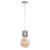 GLOBOSTAR® LAMP 999-0056 Μοντέρνο Κρεμαστό Φωτιστικό Οροφής με Ντουί 1 x E27 AC 220-240V IP20 - Διάφανο, Χρυσό & Ασημί - Μ15 x Π15 x Υ27cm