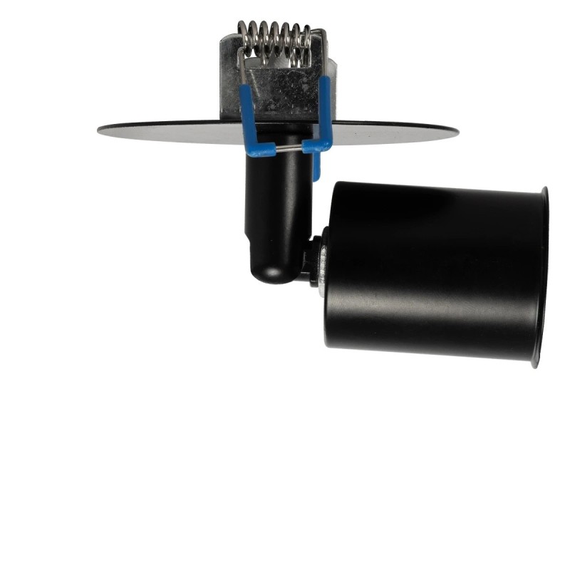 GloboStar® SARA 999-0058 Χωνευτό Φωτιστικό Οροφής Σποτ Μονόφωτο 1 x E27 IP20 Μαύρο Μέταλλο - Μ8,5 x Π8,5 x Υ11cm