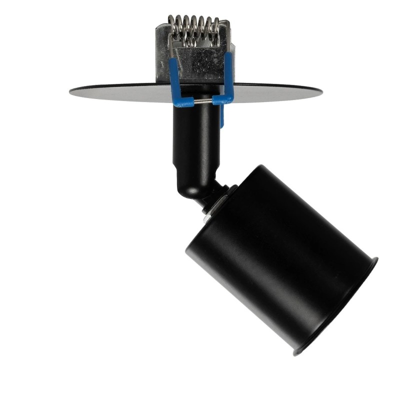 GloboStar® SARA 999-0058 Χωνευτό Φωτιστικό Οροφής Σποτ Μονόφωτο 1 x E27 IP20 Μαύρο Μέταλλο - Μ8,5 x Π8,5 x Υ11cm