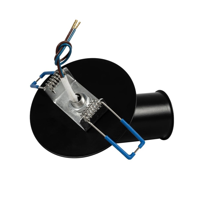 GloboStar® SARA 999-0058 Χωνευτό Φωτιστικό Οροφής Σποτ Μονόφωτο 1 x E27 IP20 Μαύρο Μέταλλο - Μ8,5 x Π8,5 x Υ11cm