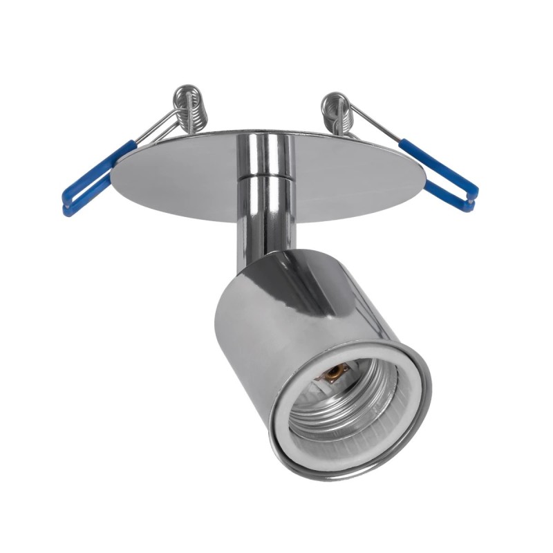 GloboStar® SARA 999-0059 Χωνευτό Φωτιστικό Οροφής Σποτ Μονόφωτο 1 x E27 IP20 Ασημί Μέταλλο - Μ8,5 x Π8,5 x Υ11cm