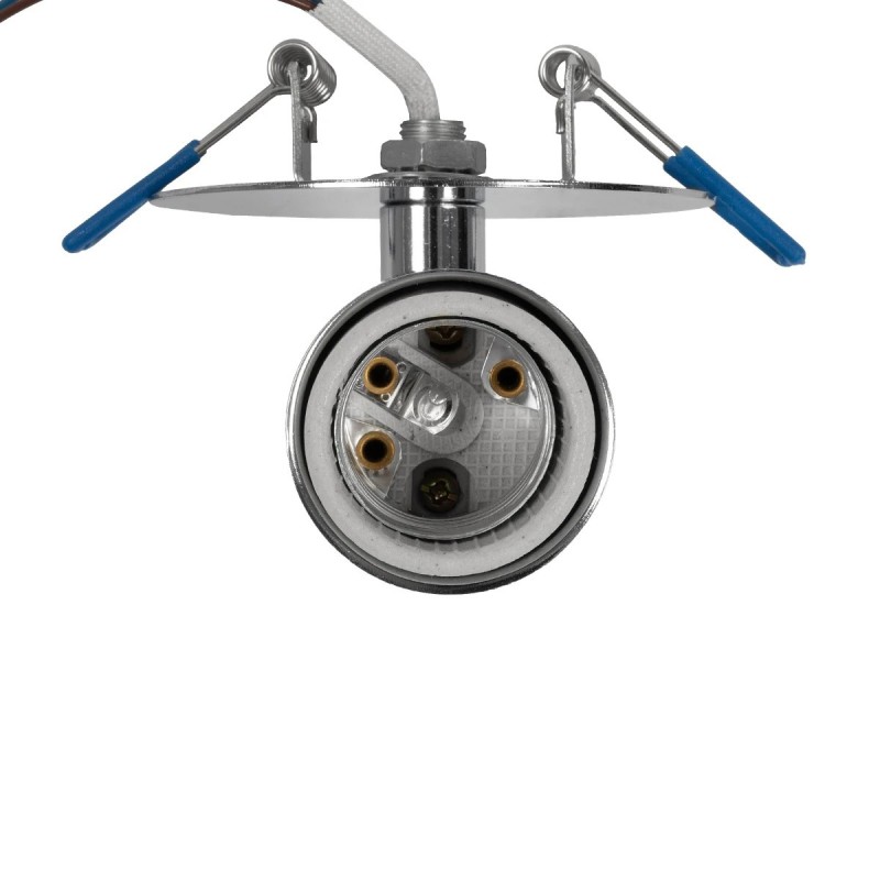 GloboStar® SARA 999-0059 Χωνευτό Φωτιστικό Οροφής Σποτ Μονόφωτο 1 x E27 IP20 Ασημί Μέταλλο - Μ8,5 x Π8,5 x Υ11cm