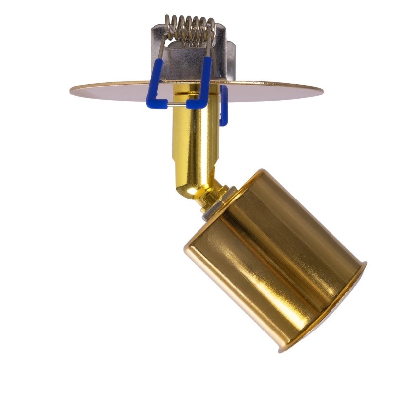 GloboStar® SARA 999-0060 Χωνευτό Φωτιστικό Οροφής Σποτ Μονόφωτο 1 x E27 IP20 Χρυσό Μέταλλο - Μ8,5 x Π8,5 x Υ11cm