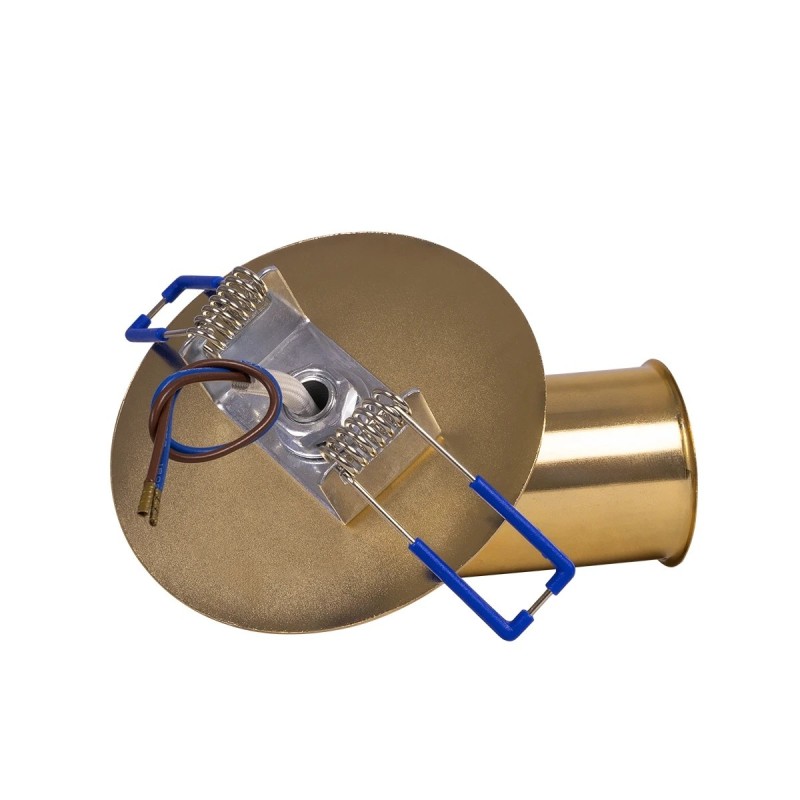 GloboStar® SARA 999-0060 Χωνευτό Φωτιστικό Οροφής Σποτ Μονόφωτο 1 x E27 IP20 Χρυσό Μέταλλο - Μ8,5 x Π8,5 x Υ11cm