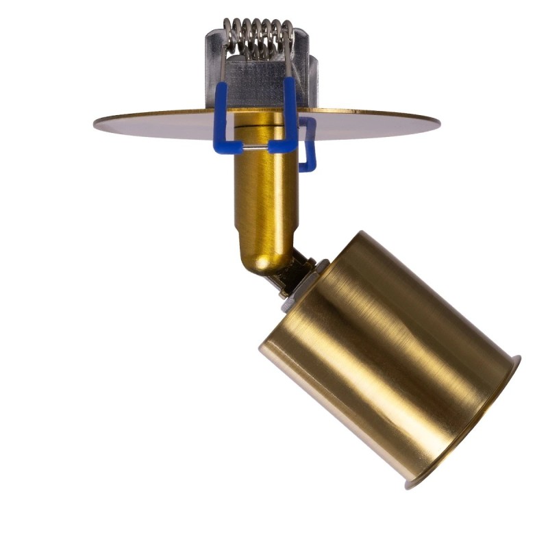 GloboStar® SARA 999-0061 Χωνευτό Φωτιστικό Οροφής Σποτ Μονόφωτο 1 x E27 IP20 Χρυσό Μέταλλο - Μ8,5 x Π8,5 x Υ11cm