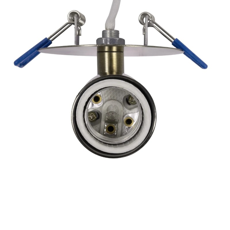 GloboStar® SARA 999-0062 Χωνευτό Φωτιστικό Οροφής Σποτ Μονόφωτο 1 x E27 IP20 Μπρούτζινο Μέταλλο - Μ8,5 x Π8,5 x Υ11cm