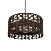 GLOBOSTAR® VERA 999-0069 Boho Κρεμαστό Φωτιστικό Οροφής με Ντουί 1 x E27 AC 220-240V IP20 - Καφέ - Μ50 x Π50 x Υ25cm