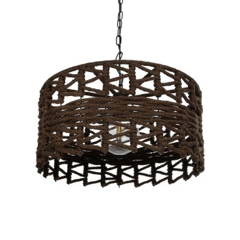 GLOBOSTAR® VERA 999-0069 Boho Κρεμαστό Φωτιστικό Οροφής με Ντουί 1 x E27 AC 220-240V IP20 - Καφέ - Μ50 x Π50 x Υ25cm