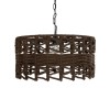 GLOBOSTAR® VERA 999-0069 Boho Κρεμαστό Φωτιστικό Οροφής με Ντουί 1 x E27 AC 220-240V IP20 - Καφέ - Μ50 x Π50 x Υ25cm