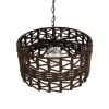 GLOBOSTAR® VERA 999-0069 Boho Κρεμαστό Φωτιστικό Οροφής με Ντουί 1 x E27 AC 220-240V IP20 - Καφέ - Μ50 x Π50 x Υ25cm