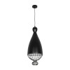 GLOBOSTAR® CARNEL 999-0110 Vintage Κρεμαστό Φωτιστικό Οροφής με Ντουί 1 x E27 AC 220-240V IP20 - Μαύρο - Μ26 x Π26 x Υ70cm