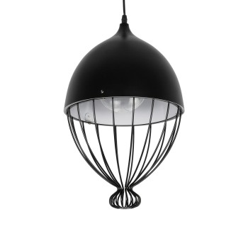 GLOBOSTAR® SOBRINO 999-0111 Vintage Κρεμαστό Φωτιστικό Οροφής με Ντουί 1 x E27 AC 220-240V IP20 - Μαύρο - Μ28 x Π28 x Υ47cm