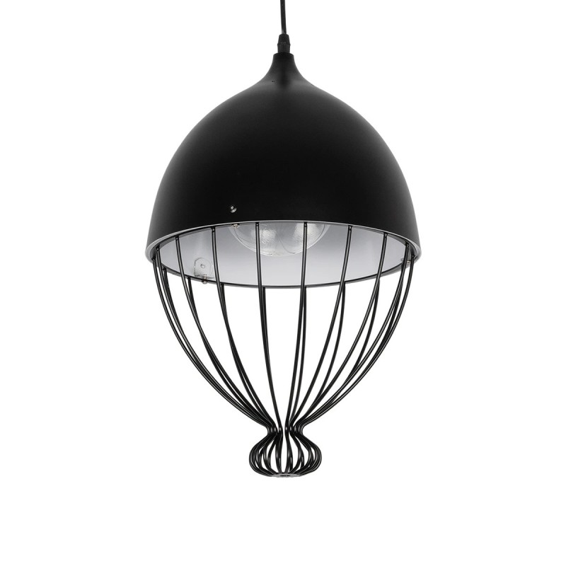 GLOBOSTAR® CANARIO 999-0111 Vintage Κρεμαστό Φωτιστικό Οροφής με Ντουί 1 x E27 AC 220-240V IP20 - Μαύρο - Μ28 x Π28 x Υ47cm