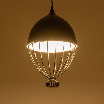 GLOBOSTAR® SOBRINO 999-0111 Vintage Κρεμαστό Φωτιστικό Οροφής με Ντουί 1 x E27 AC 220-240V IP20 - Μαύρο - Μ28 x Π28 x Υ47cm