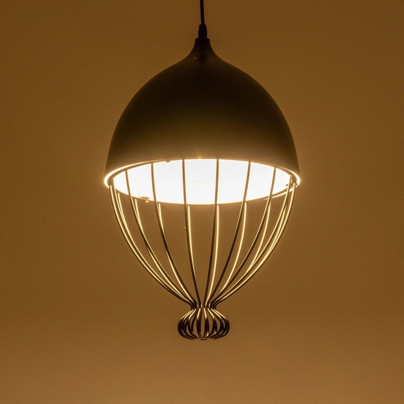 GLOBOSTAR® CANARIO 999-0111 Vintage Κρεμαστό Φωτιστικό Οροφής με Ντουί 1 x E27 AC 220-240V IP20 - Μαύρο - Μ28 x Π28 x Υ47cm