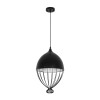 GLOBOSTAR® CANARIO 999-0111 Vintage Κρεμαστό Φωτιστικό Οροφής με Ντουί 1 x E27 AC 220-240V IP20 - Μαύρο - Μ28 x Π28 x Υ47cm
