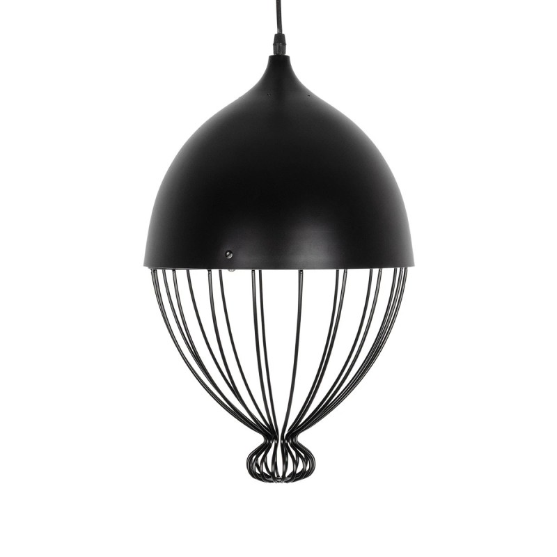 GLOBOSTAR® CANARIO 999-0111 Vintage Κρεμαστό Φωτιστικό Οροφής με Ντουί 1 x E27 AC 220-240V IP20 - Μαύρο - Μ28 x Π28 x Υ47cm