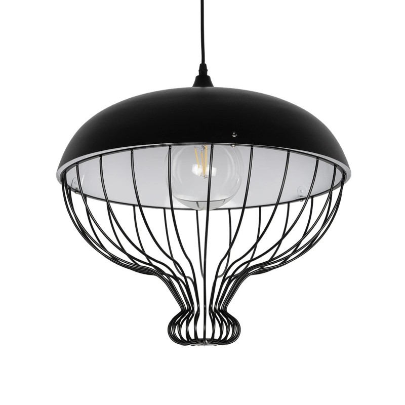 GLOBOSTAR® SOBRINO 999-0112 Vintage Κρεμαστό Φωτιστικό Οροφής με Ντουί 1 x E27 AC 220-240V IP20 - Μαύρο - Μ45 x Π45 x Υ45cm