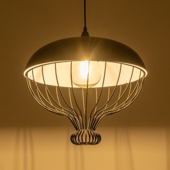 GLOBOSTAR® SOBRINO 999-0112 Vintage Κρεμαστό Φωτιστικό Οροφής με Ντουί 1 x E27 AC 220-240V IP20 - Μαύρο - Μ45 x Π45 x Υ45cm