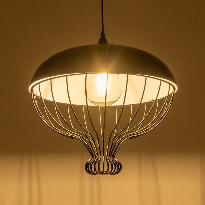 GLOBOSTAR® SOBRINO 999-0112 Vintage Κρεμαστό Φωτιστικό Οροφής με Ντουί 1 x E27 AC 220-240V IP20 - Μαύρο - Μ45 x Π45 x Υ45cm