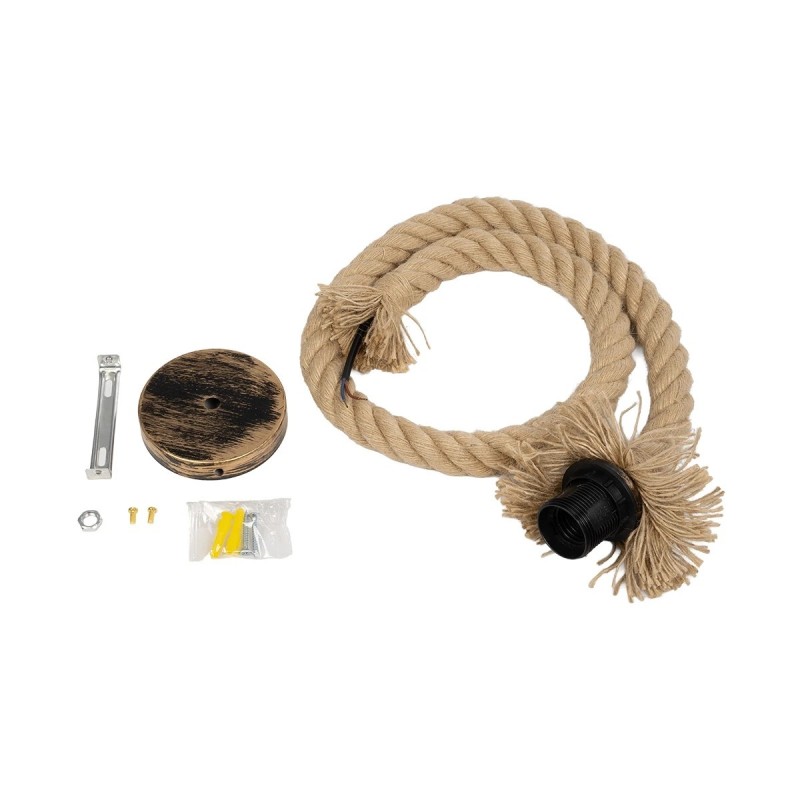 GLOBOSTAR® JAM 999-0116 Vintage Κρεμαστό Φωτιστικό Οροφής με Ντουί 1 x E27 AC 220-240V IP20 - Διάφανο & Μπεζ - Μ13 x Π13 x Υ125cm