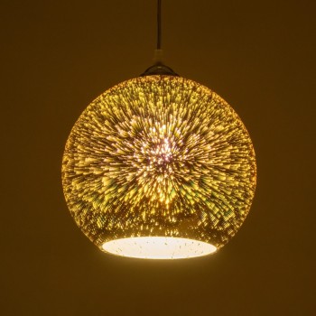 GLOBOSTAR® JUPITER 999-0146 Μοντέρνο Κρεμαστό Φωτιστικό Οροφής με Ντουί 1 x E27 AC 220-240V IP20 - Πολύχρωμο - Μ25 x Π25 x Υ26cm