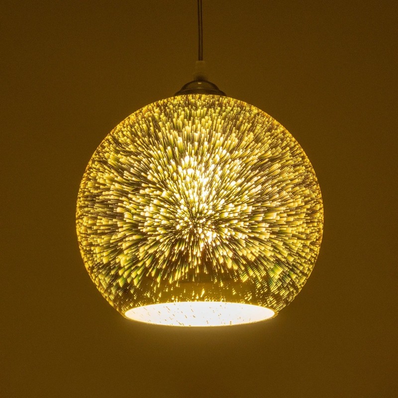 GLOBOSTAR® SATURN 999-0147 Μοντέρνο Κρεμαστό Φωτιστικό Οροφής με Ντουί 1 x E27 AC 220-240V IP20 - Πολύχρωμο - Μ25 x Π25 x Υ22cm