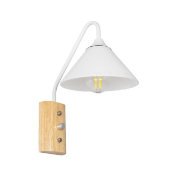 GLOBOSTAR® ALESSIA 999-0178 Μοντέρνο Φωτιστικό Τοίχου - Απλίκα με Ντουί 1 x E27 AC 220-240V IP20 - Μπεζ & Λευκό - Μ18 x Π26 x Υ29cm