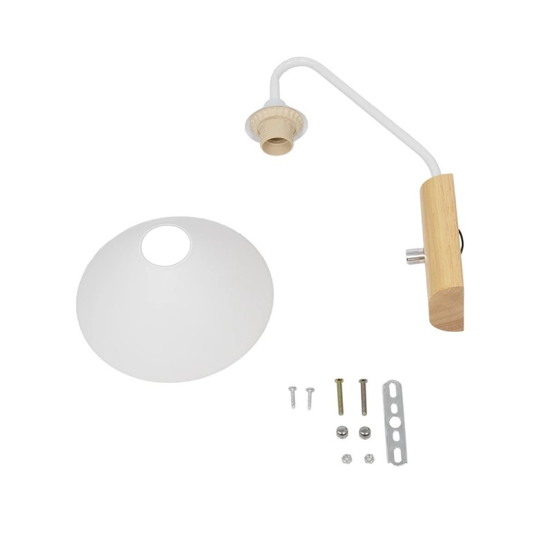 GLOBOSTAR® ALESSIA 999-0178 Μοντέρνο Φωτιστικό Τοίχου - Απλίκα με Ντουί 1 x E27 AC 220-240V IP20 - Μπεζ & Λευκό - Μ18 x Π26 x Υ29cm