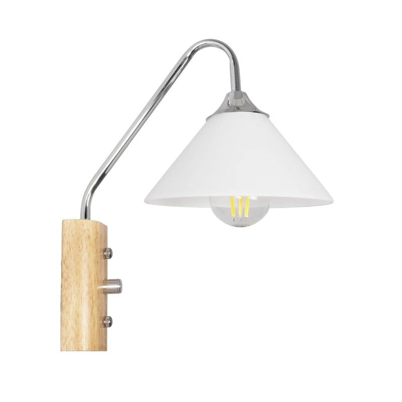 GLOBOSTAR® ALESSIA 999-0179 Μοντέρνο Φωτιστικό Τοίχου - Απλίκα με Ντουί 1 x E27 AC 220-240V IP20 - Μπεζ & Ασημί - Μ18 x Π26 x Υ29cm