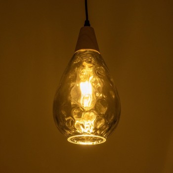 GLOBOSTAR® NOAH 999-0184 Μοντέρνο Κρεμαστό Φωτιστικό Οροφής με Ντουί 1 x E27 AC 220-240V IP20 - Γκρι & Μπεζ - Μ16 x Π16 x Υ30cm