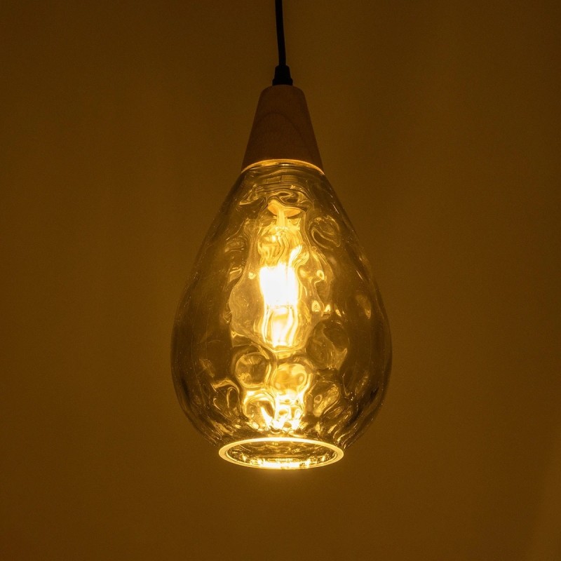 GLOBOSTAR® NOAH 999-0184 Μοντέρνο Κρεμαστό Φωτιστικό Οροφής με Ντουί 1 x E27 AC 220-240V IP20 - Γκρι & Μπεζ - Μ16 x Π16 x Υ30cm