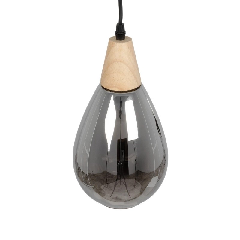 GLOBOSTAR® NOAH 999-0184 Μοντέρνο Κρεμαστό Φωτιστικό Οροφής με Ντουί 1 x E27 AC 220-240V IP20 - Γκρι & Μπεζ - Μ16 x Π16 x Υ30cm