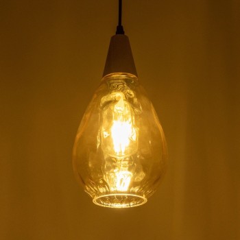 GLOBOSTAR® NOAH 999-0185 Μοντέρνο Κρεμαστό Φωτιστικό Οροφής με Ντουί 1 x E27 AC 220-240V IP20 - Μελί & Μπεζ - Μ16 x Π16 x Υ32cm