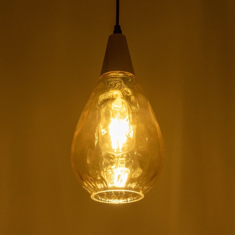 GLOBOSTAR® NOAH 999-0185 Μοντέρνο Κρεμαστό Φωτιστικό Οροφής με Ντουί 1 x E27 AC 220-240V IP20 - Μελί & Μπεζ - Μ16 x Π16 x Υ32cm