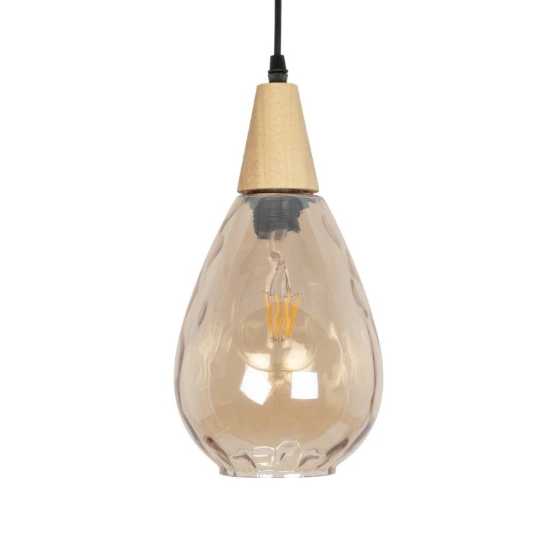 GLOBOSTAR® NOAH 999-0185 Μοντέρνο Κρεμαστό Φωτιστικό Οροφής με Ντουί 1 x E27 AC 220-240V IP20 - Μελί & Μπεζ - Μ16 x Π16 x Υ32cm