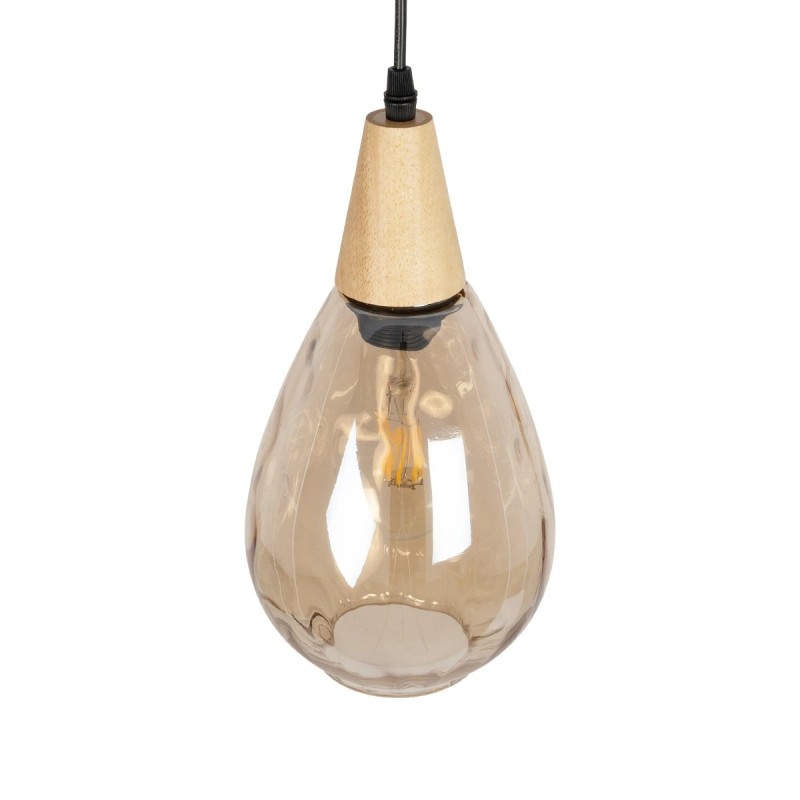 GLOBOSTAR® NOAH 999-0185 Μοντέρνο Κρεμαστό Φωτιστικό Οροφής με Ντουί 1 x E27 AC 220-240V IP20 - Μελί & Μπεζ - Μ16 x Π16 x Υ32cm