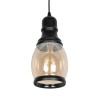 GLOBOSTAR® OLIVER 999-0188 Vintage Κρεμαστό Φωτιστικό Οροφής με Ντουί 1 x E27 AC 220-240V IP20 - Μελί & Μαύρο - Μ14 x Π14 x Υ30cm