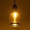 GLOBOSTAR® OLIVER 999-0188 Vintage Κρεμαστό Φωτιστικό Οροφής με Ντουί 1 x E27 AC 220-240V IP20 - Μελί & Μαύρο - Μ14 x Π14 x Υ30cm
