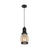 GLOBOSTAR® OLIVER 999-0188 Vintage Κρεμαστό Φωτιστικό Οροφής με Ντουί 1 x E27 AC 220-240V IP20 - Μελί & Μαύρο - Μ14 x Π14 x Υ30cm