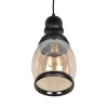 GLOBOSTAR® OLIVER 999-0188 Vintage Κρεμαστό Φωτιστικό Οροφής με Ντουί 1 x E27 AC 220-240V IP20 - Μελί & Μαύρο - Μ14 x Π14 x Υ30cm