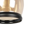 GLOBOSTAR® OLIVER 999-0188 Vintage Κρεμαστό Φωτιστικό Οροφής με Ντουί 1 x E27 AC 220-240V IP20 - Μελί & Μαύρο - Μ14 x Π14 x Υ30cm