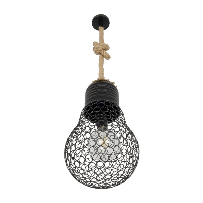 GLOBOSTAR® URBAN 999-0192 Vintage Κρεμαστό Φωτιστικό Οροφής με Ντουί 1 x E27 AC 220-240V IP20 - Μαύρο & Μπεζ - Μ28 x Π28 x Υ80cm