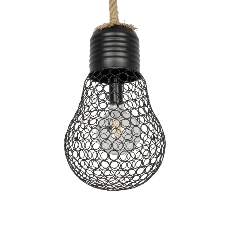 GLOBOSTAR® URBAN 999-0192 Vintage Κρεμαστό Φωτιστικό Οροφής με Ντουί 1 x E27 AC 220-240V IP20 - Μαύρο & Μπεζ - Μ28 x Π28 x Υ80cm