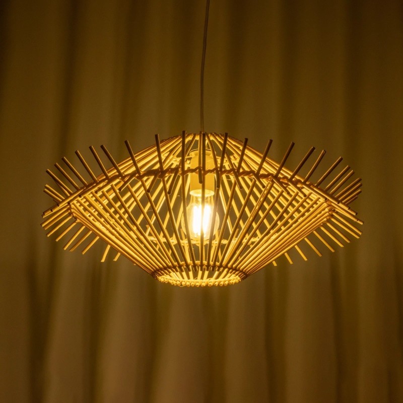 GLOBOSTAR® SASSO 999-0201 Boho Κρεμαστό Φωτιστικό Οροφής με Ντουί 1 x E27 AC 220-240V IP20 - Μπεζ - Μ50 x Π50 x Y23cm