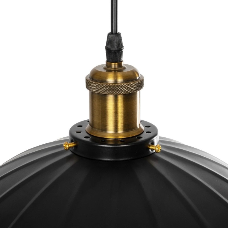 GLOBOSTAR® MARGI 999-0229 Vintage Κρεμαστό Φωτιστικό Οροφής με Ντουί 1 x E27 AC 220-240V IP20 - Μαύρο & Χρυσό - Μ26 x Π26 x Υ14cm
