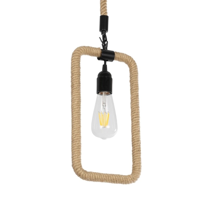 GLOBOSTAR® MALVERN 999-0234 Vintage Κρεμαστό Φωτιστικό Οροφής με Ντουί 1 x E27 AC 220-240V IP20 - Μαύρο & Μπεζ - Μ18.5 x Π4 x Υ41.5cm